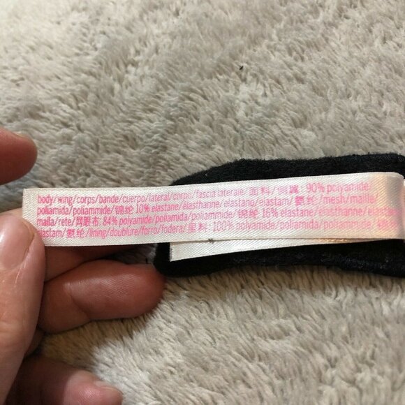 PINK Victoria's Secret Black Unlined Lace Underwire Bra Size 32D - Picture 9 of 9